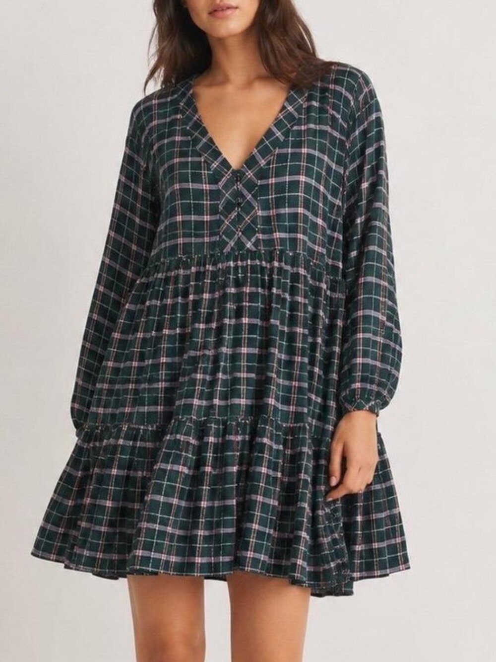 Madewell Flannel Colette Mini Dress in Plaid